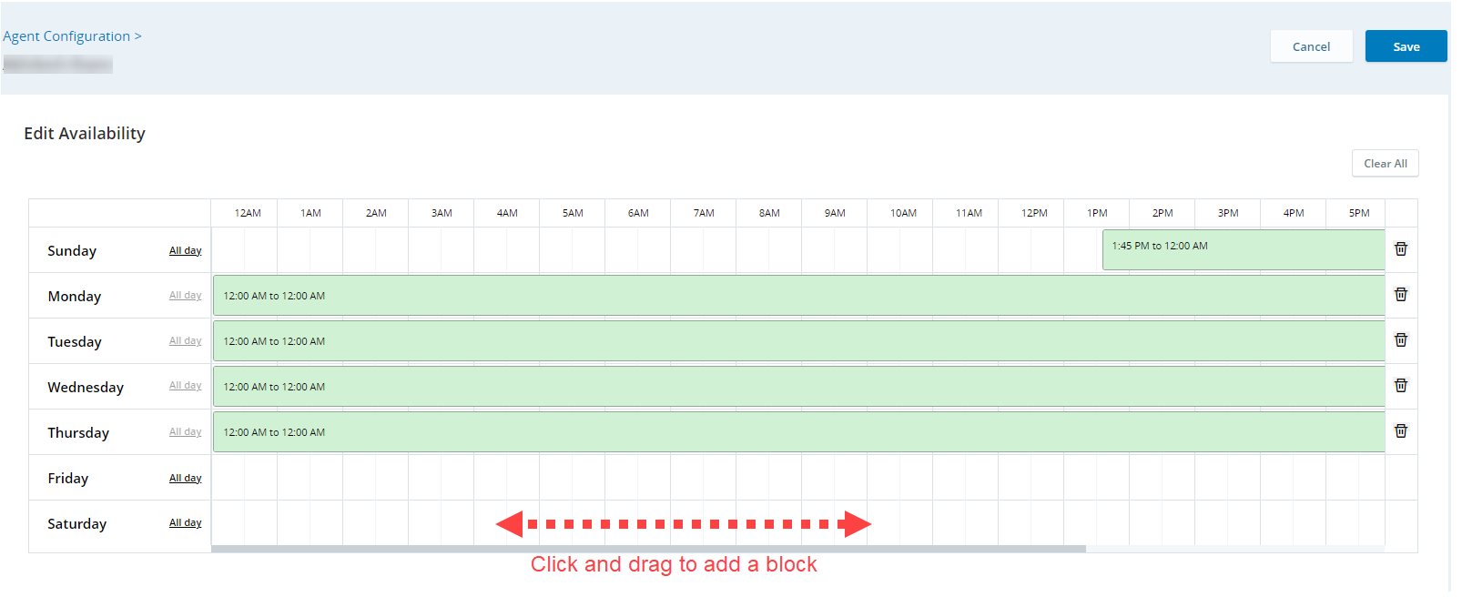 Image of adding availability blocks