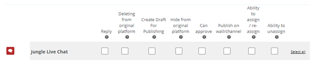 The part of the page where you can select the channels you want to be part of the custom component.