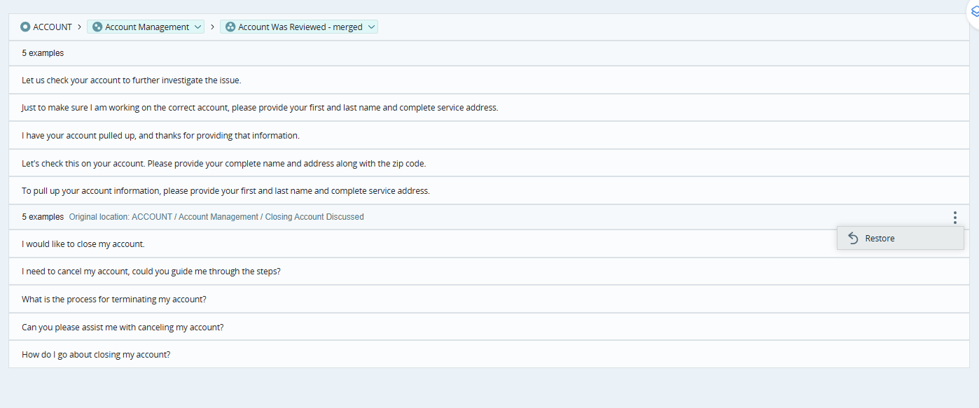 Screen showng the merged intents after clicking More Details