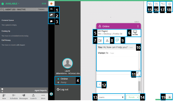 Image map of the Advanced Chat interface in MAX.