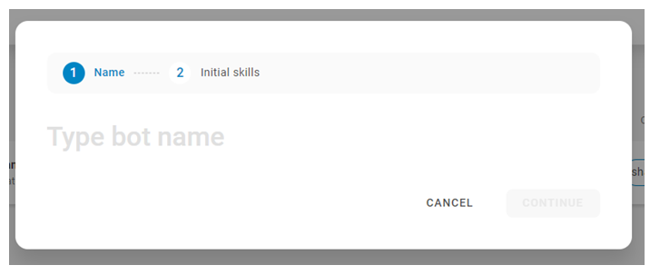 Screenshot of Bot name dialog
