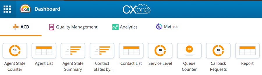 Image of the CXone Dashboard application