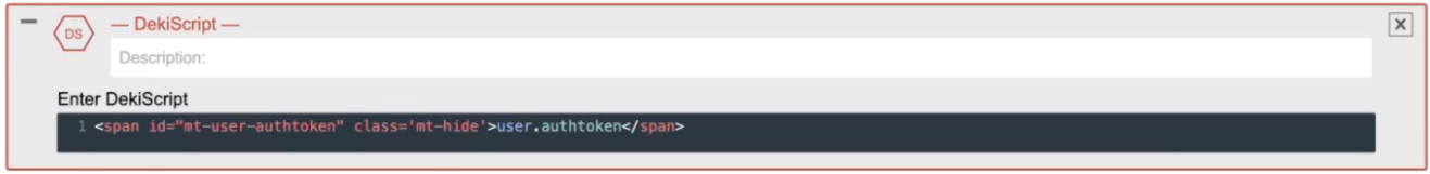 A Deki Script window in CXone Expert showing code to extract a generated token.