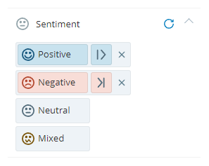 Image of the sentiment filter with selections described in the text