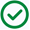 icon of a green check mark in a circle.