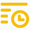 icon of yellow lines of text next to a clock.