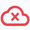 icon of a red X inside a cloud.
