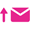 icon of an envelope with an up arrow next to it.