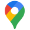 Icon of a map marker colored in blue, red, yellow, and green.