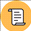 Icon for the Get Bot Transcript action - a yellow circle with a piece of paper with lines on it inside. 