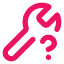 A wrench with a question mark.