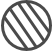 A circle with four diagonal lines through it.