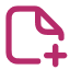 A line drawing f a page with a corner folded over and a plus sign on it.