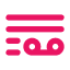 Four horizontal lines with a cassette tape shape.