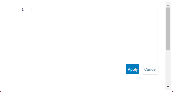 A window with empty numbered lines where you can enter custom snippet code.