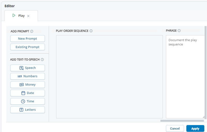 The Sequence Editor, where you can create a prompt for the script to play.