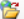 An icon with an open file folderwith a circle behind it and an arrow showing movement into the folder.