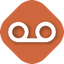 The icon for the Voicemail script type - a symbol that looks like a cassette tape - two circles sitting on a horizontal line. 