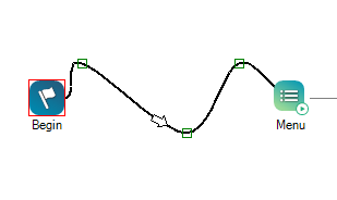 A connector line with three anchor points and three bends.