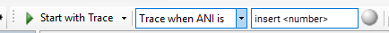 Image of the trace options in the  Studio toolbar.