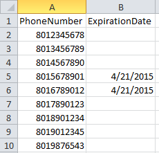 Screen capture of a DNC list in a spreadsheet