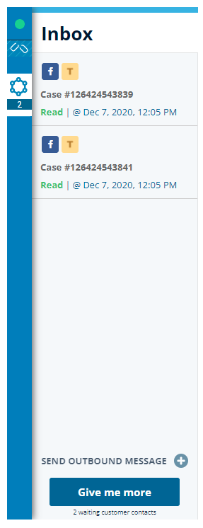 The MAX interface showing a message that the user has two assigned cases and can request more.