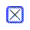 icon of a gray X in a purple box.