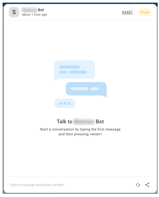 The Talk to Your Bot screen.
