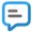 Icon of a blue chat bubble with gray lines inside.
