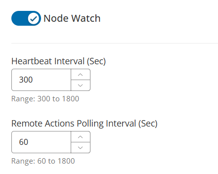 Image of Node Watch options.