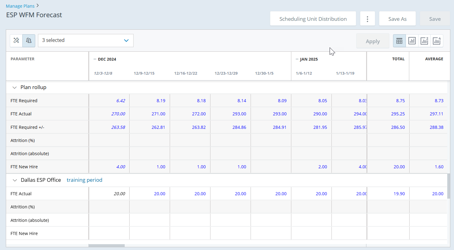 Screenshot of the plan details page for MU view
