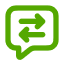 A speech bubble with arrows pointing left and right.