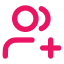 A stick person's torso and head with another outline behind it and a plus sign next to it. 