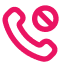 An old style phone receiver with a crossed-out circle by it.