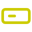 A rectangle with a short horizontal line in it.