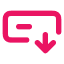 A rectangle with a short horizontal line and an arrow pointing down inside it.