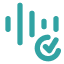 Icon of vertical lines like a sound wave with a small checkmark in the corner.