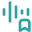 Icon of vertical lines resembling sound waves with a ribbon.