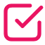 A square with a checkmark.