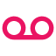 Two circles on  a horizontal line, like a cassette tape.