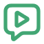 A speech bubble with a triangle in it.