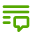 Four horizontal lines with a speech bubble.