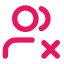 A line drawing of a person with an X on it.