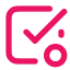 A square with a check mark and an open circle on it.
