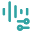 Icon of vertical lines like a sound wave with settings toggles in the corner.