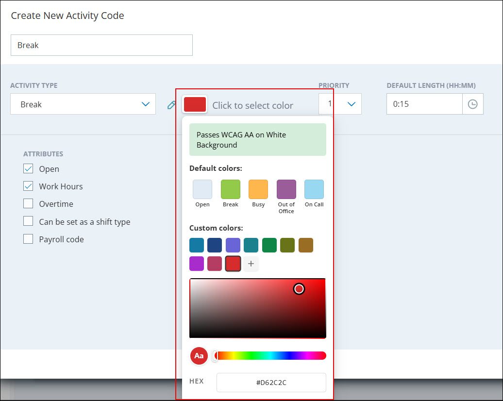 Activity Codes