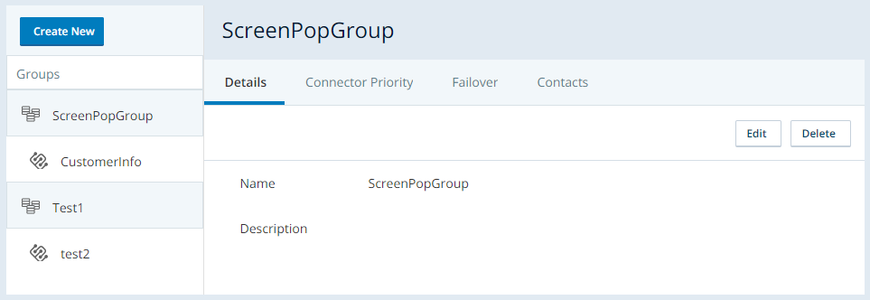 Die Registerkarten Konnektorgruppe in DB Connector