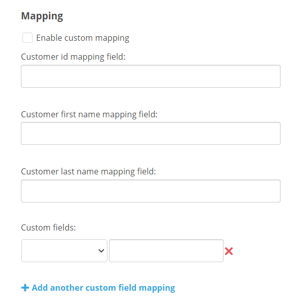 Screenshot der Felder, die zum Einrichten des Mappings für OAuth in Digital Experience Chat erforderlich sind