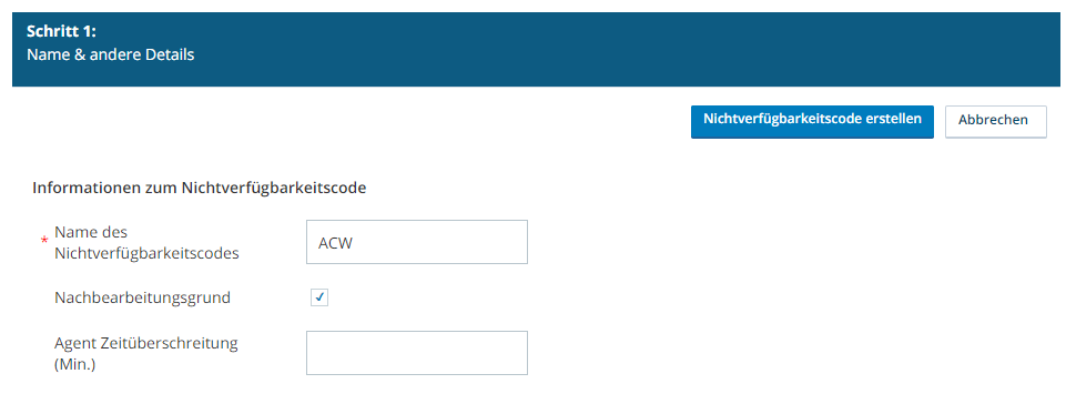 Bild von CXone-Seite Nicht verfügbar-Code-Erstellung