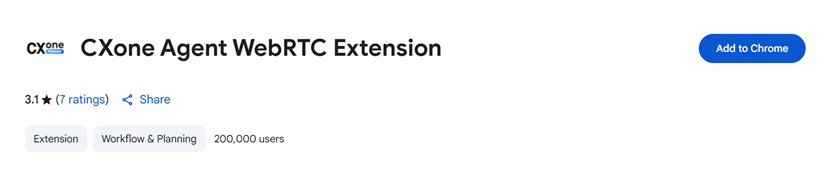 Die Agent WebRTC Extension im Chrome Web Store. Der Cursor befindet sich über der Schaltfläche Zu Chrome hinzufügen.
